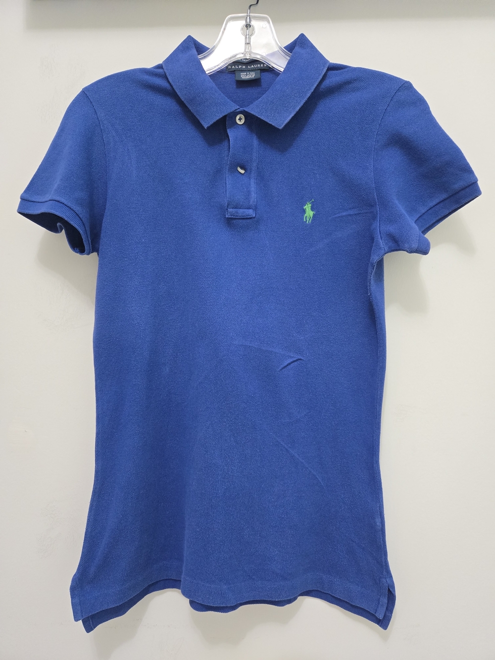 Ralph Lauren The Skinnny Royal Blue Polo with Green Pony Size M